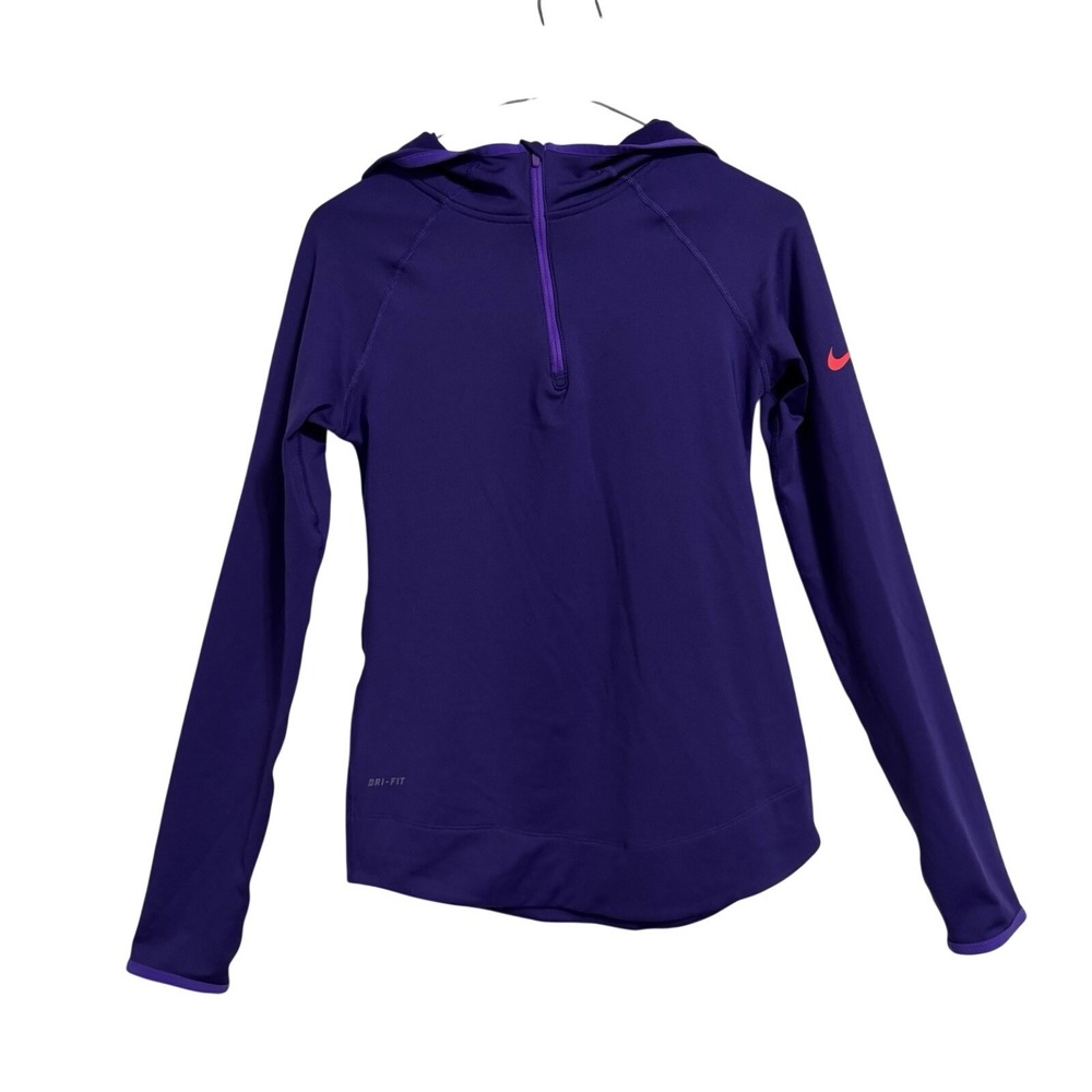 Nike Pro Dri FIT Kids Purple Long‎ Sleeve Hoodie Athletic Top XL